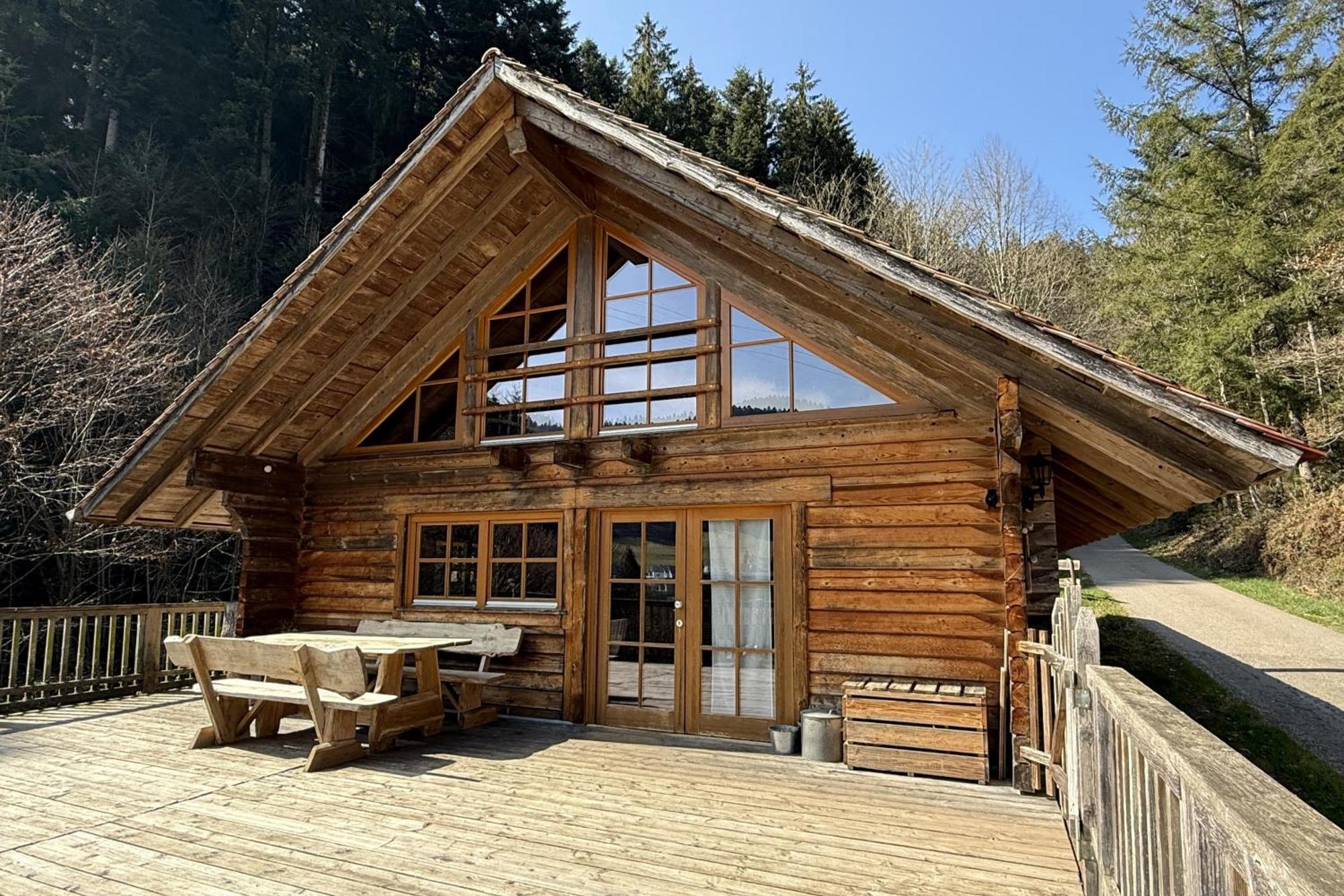 Schwarzwald Blockhaus - Sauna - Kamin - Mit Bettwaesche Und Handtuecher Schenkenzell Bagian luar foto
